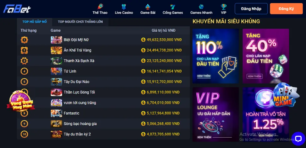 Người chơi trải nghiệm 78winlive Slots